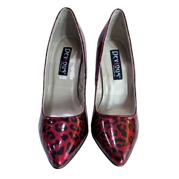 Devious by Pleaser Sexy-20 Red Glitter Heels - Picture 4 of 6